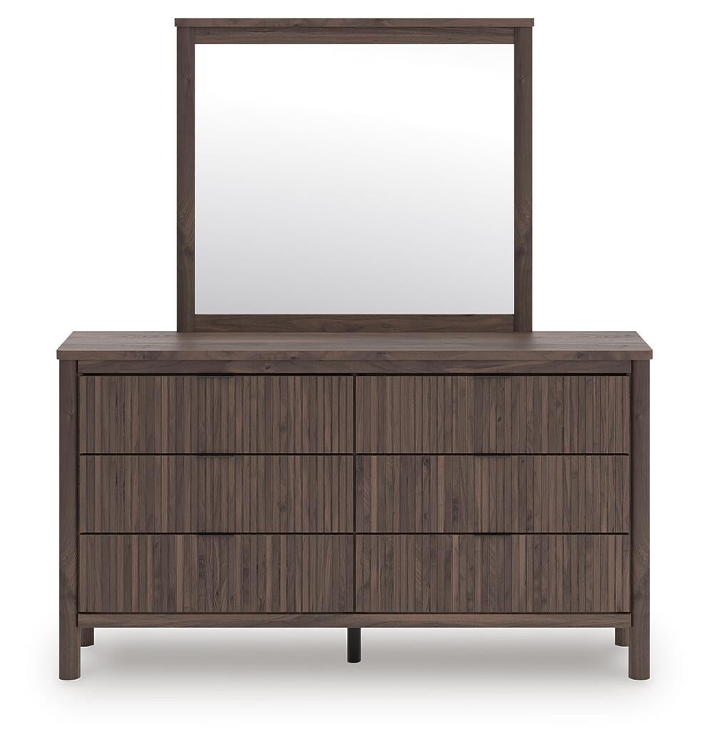 Pamytta Queen Upholstered Panel Bed, Dresser, Mirror, Chest and Nightstand