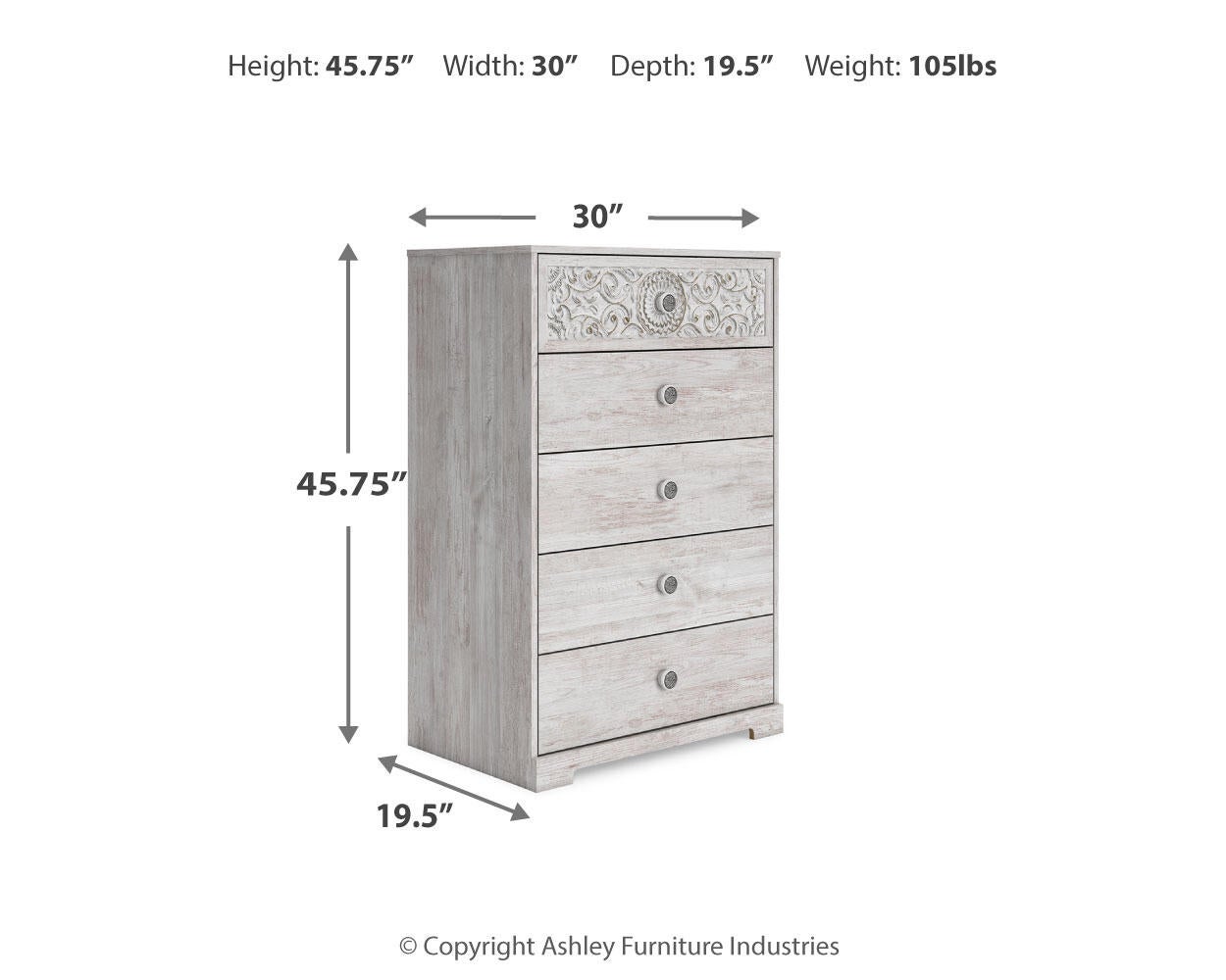 Ashley Express - Cómoda de cinco cajones Paxberry