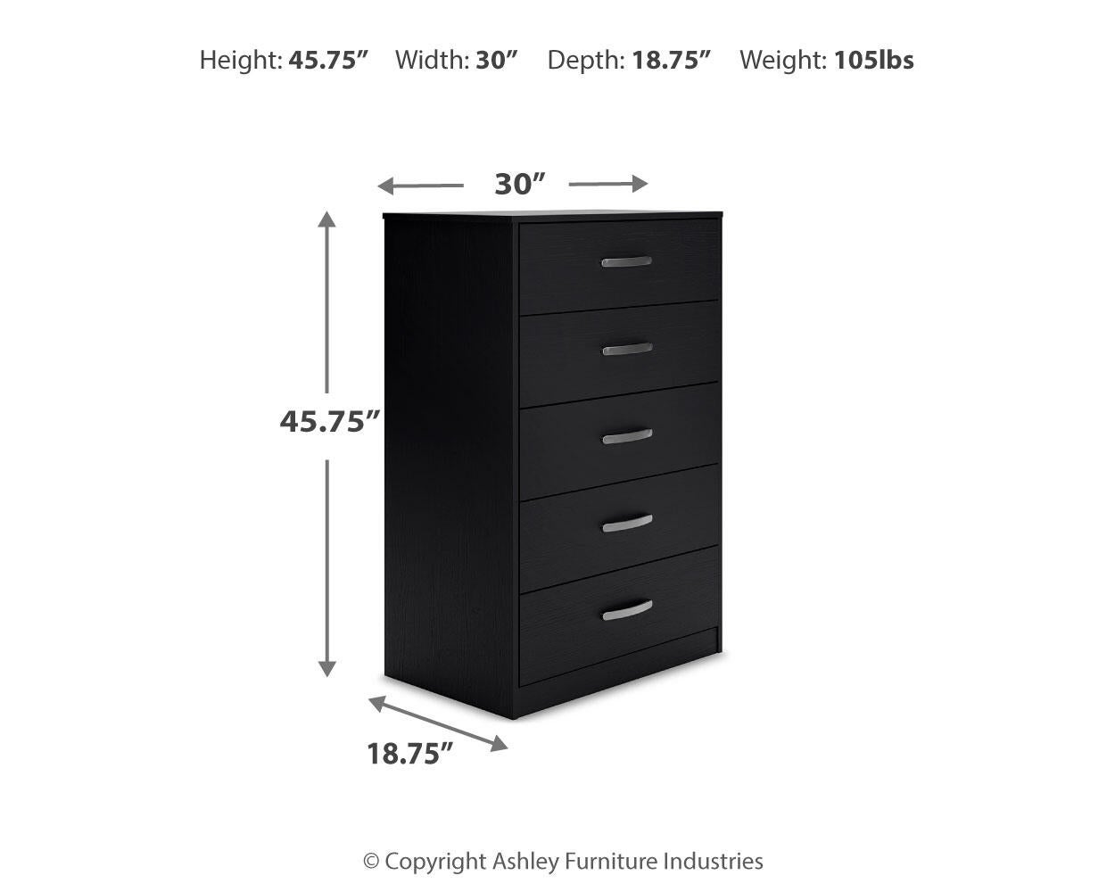 Ashley Express - Cómoda de cinco cajones Finch