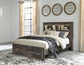 Cama Drystan Queen con dos cajones y tocador con espejo