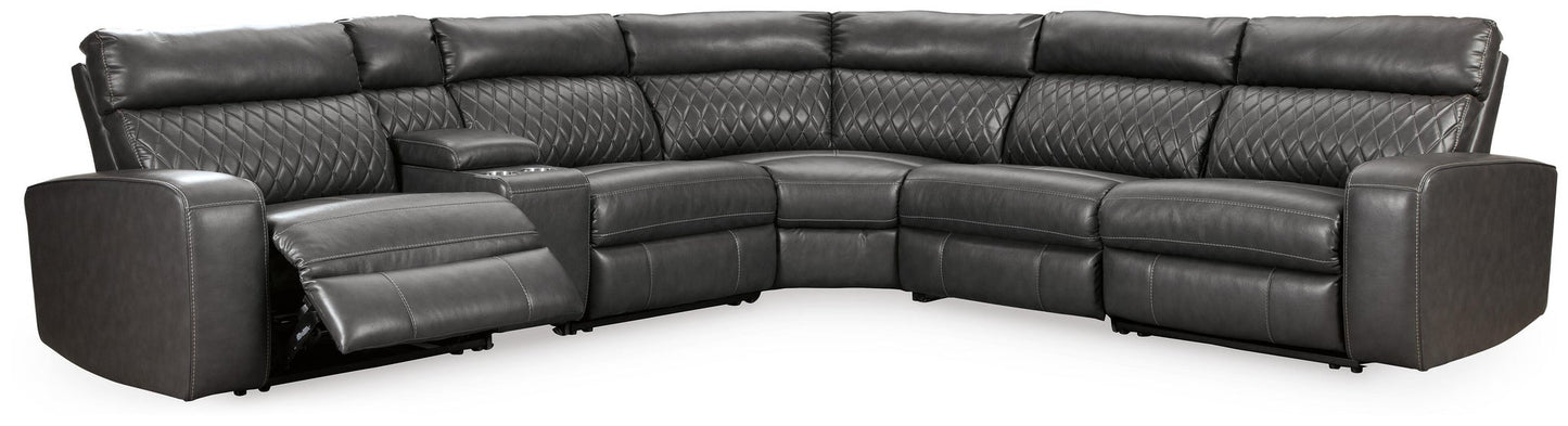 Seccional reclinable eléctrico Samperstone de 6 piezas