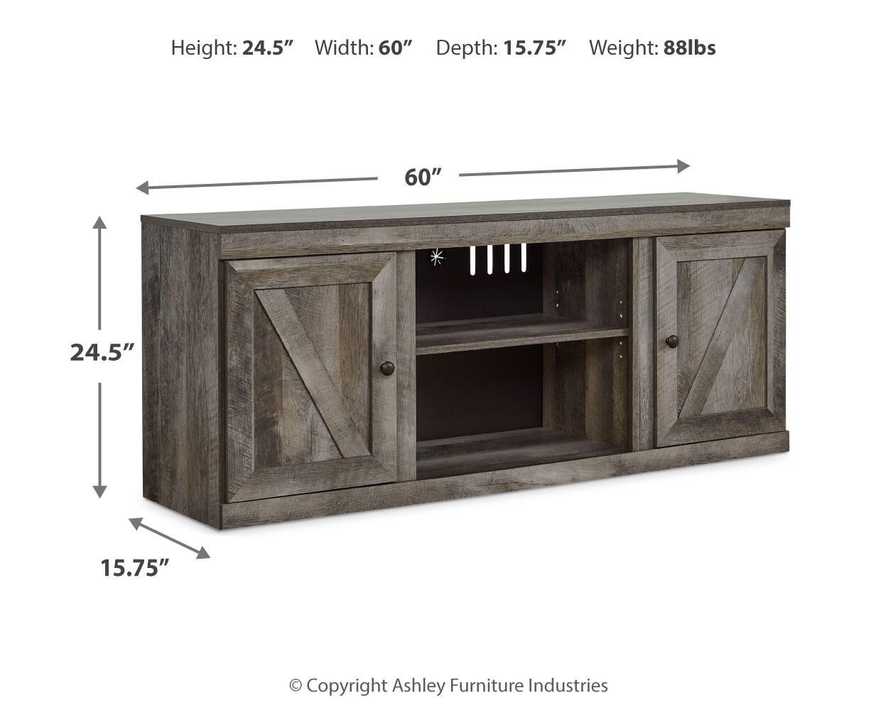 Ashley Express - Soporte para TV LG Wynnlow con opción de chimenea
