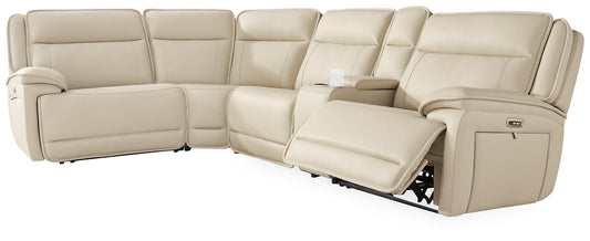 Sofá seccional reclinable de 5 piezas con consola Double Deal